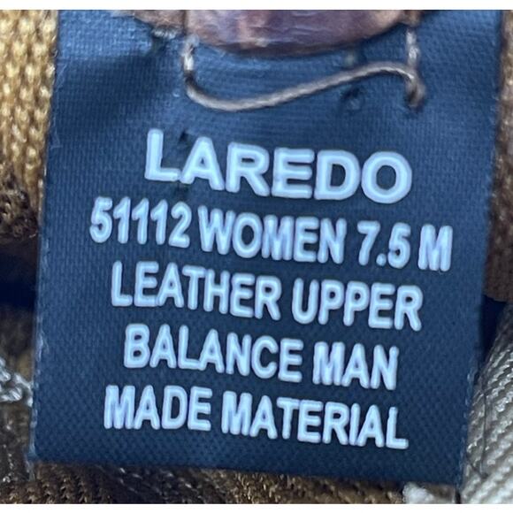 Laredo Maddie Women's Brown Leather Round Toe Cowboy Western Boots Size 7.5 - Picture 4 of 8